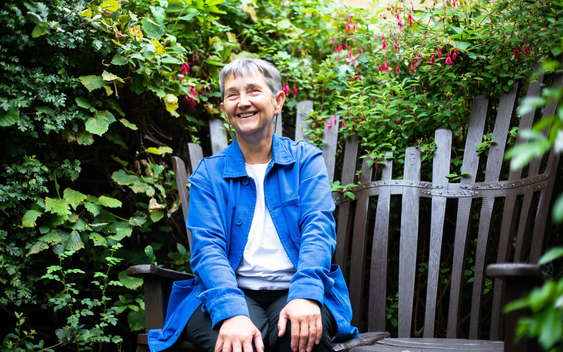Frances Morris in the Tate Modern Community Garden 2022 c Samia Meah 2